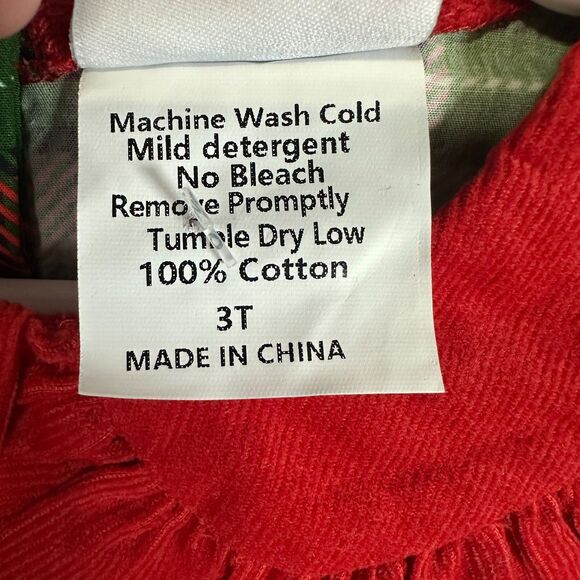 Stitchy Fish Girls 3T Long Sleeve Tartan Plaid Dress Collared Holiday Christmas - Picture 3 of 4